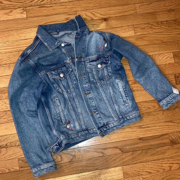 ZARA sz S SUPER RARE Denim miss you jacket unicorns rocket ship drops ice cream! - Picture 2 of 6